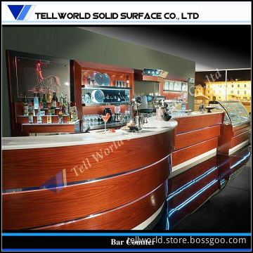 Waved Design Artificial Stone Restaurant Bar Counter (TW-PACT-010)